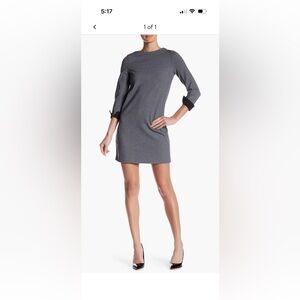 French Connection Gray Dress with Black Cuff